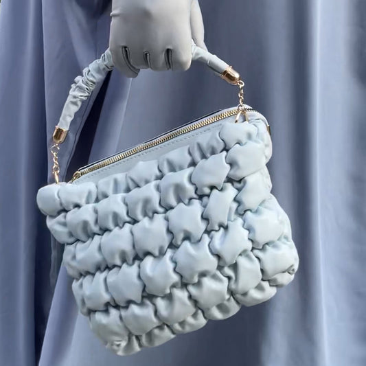 Blue Quilted Leather Bag