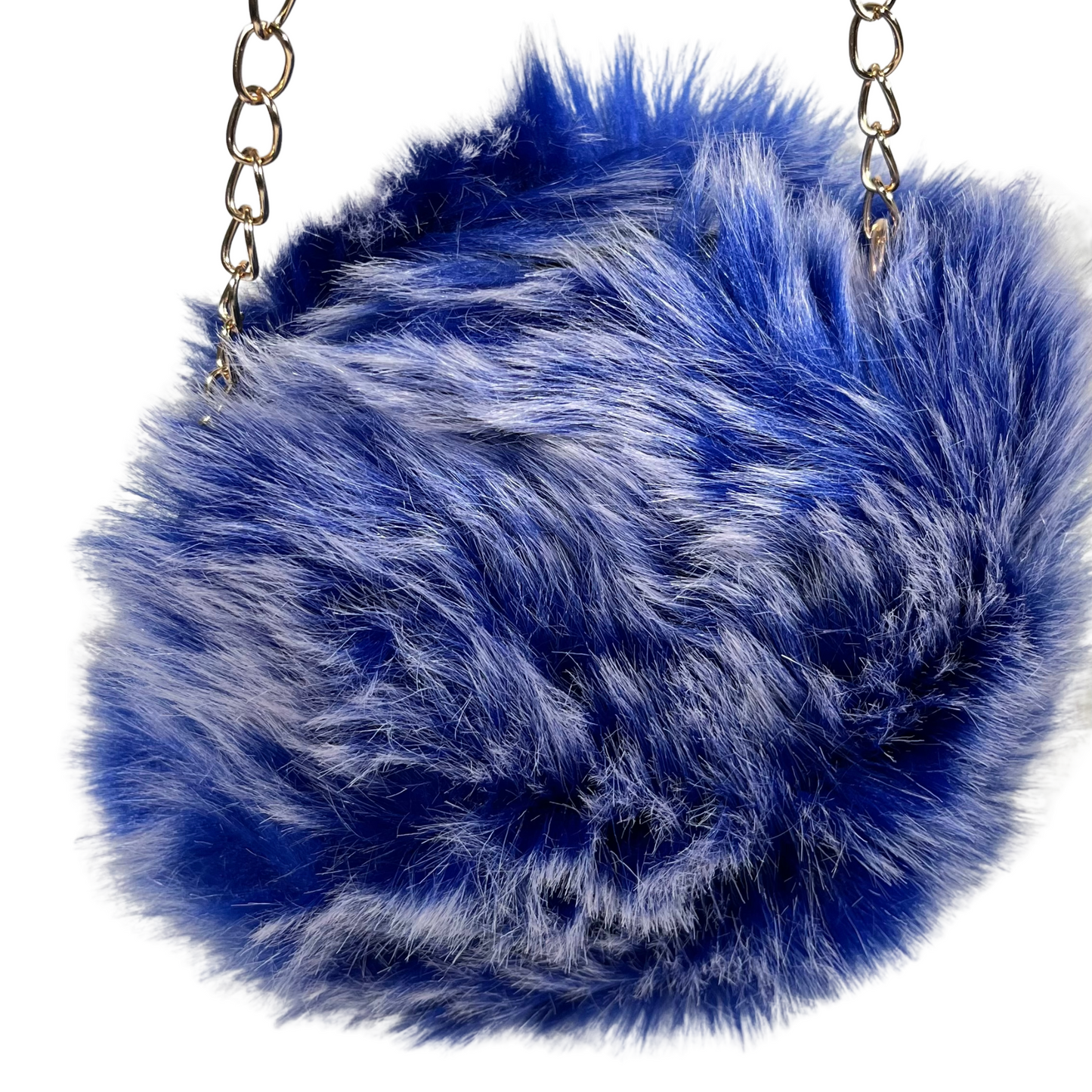 Mahogany Mini Rounded Faux Fur Bag With Cross Body Chain