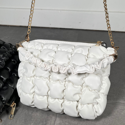 White Quilted Leather Bag