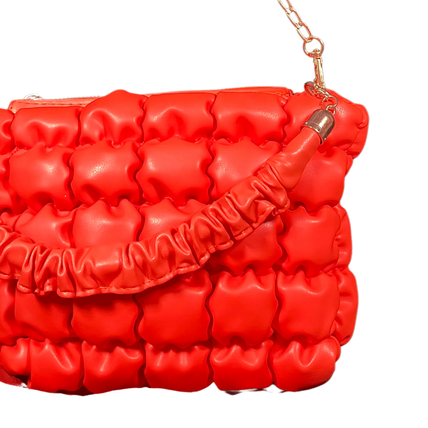 Orange Quilted Leather Bag