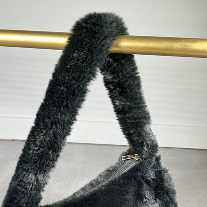 Black Fluffy Shoulder Bag - Mary’s Twist