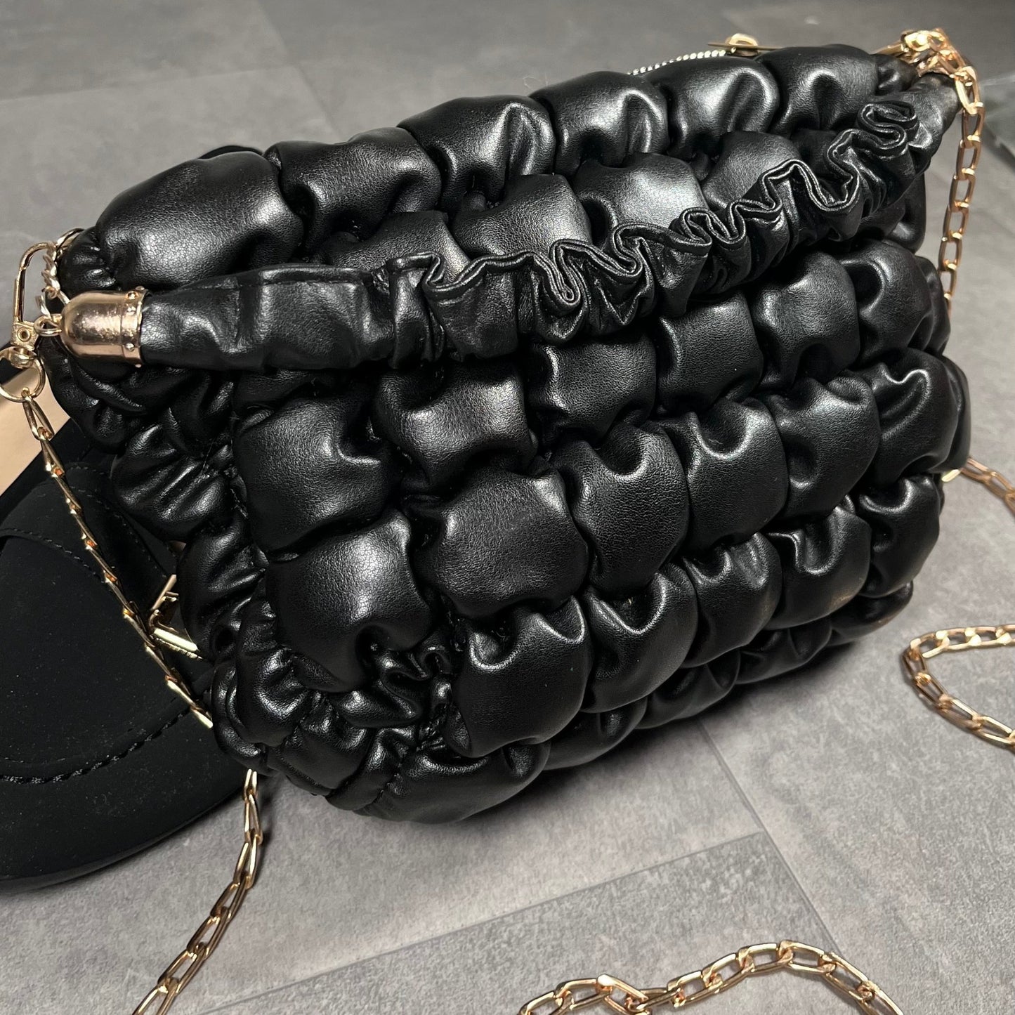 Black Quilted Leather Bag - Mary’s Twist