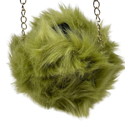 Brown Rounded Faux Fur Bag With Cross Body Chain - Mary’s Twist