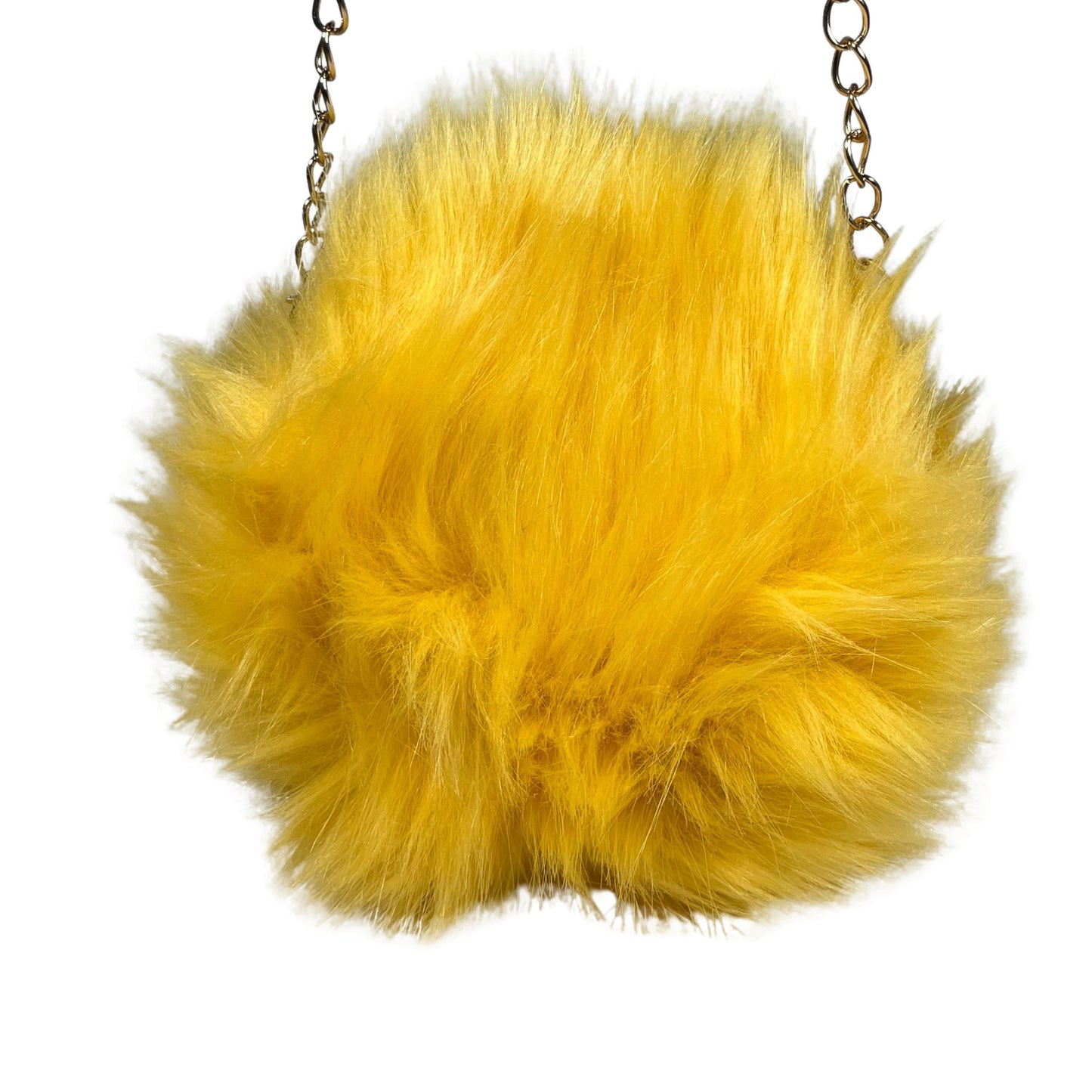 Brown Rounded Faux Fur Bag With Cross Body Chain - Mary’s Twist