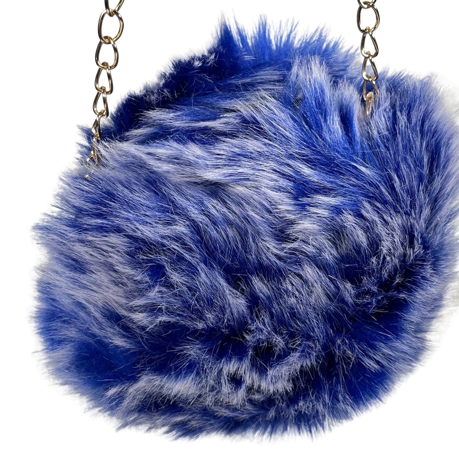 Dark Sage Small Rounded Faux Fur With Cross Body Chain - Mary’s Twist