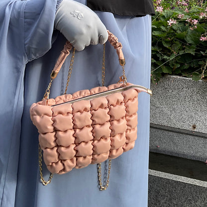 Pink Quilted Leather Bag